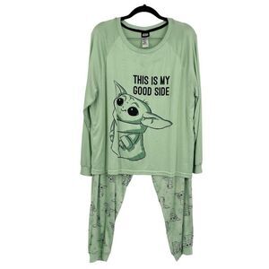 Star Wars 2 Piece Yoda‎ Pajama Set Green Size XL